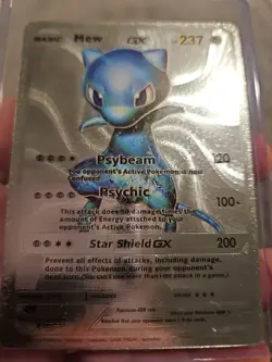 Mew GX Silver Foil Fan Art Vinyl Collector Pokemon Card 18/20 - Image 4