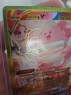 Blissey V Rainbow Foil Fan Art Premium Vinyl Collector Card TG22/TG30 HP250 - Image 3