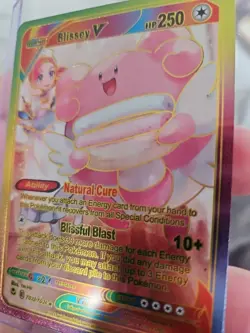 Blissey V Rainbow Foil Fan Art Premium Vinyl Collector Card TG22/TG30 HP250 - Image 4