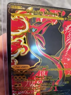 Galarian Moltres X Black Foil Fan Art Vinyl Collector Pokemon Card 1/3 - Image 3