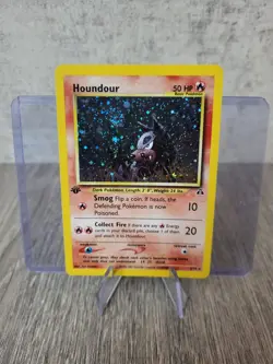 Houndour Holo SWIRL Pokemon Card Neo Discovery 5/75 1st Edition NM - Image 1