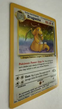 Dragonite Holo 4/62 Fossil Unlimited – Vintage Pokemon Card – Raw - Image 2