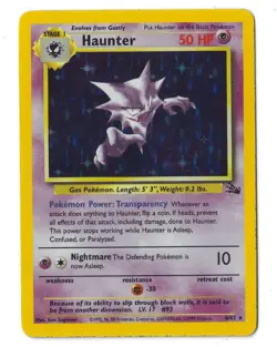 Haunter 6/62 Fossil Holo Rare Pokemon Card WOTC 1999 LP - Image 3