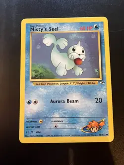 Misty’s Seel 88/132 Gym Heroes Unlimited 2000 Pokemon Card Common NM - Image 1