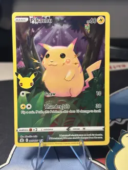 Pokemon Pikachu TCG 2021 Celebrations Holo Rare Card 5/25 LP - Image 1