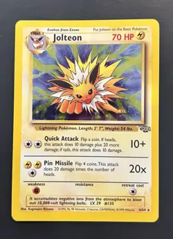 Pokemon Jolteon 04/64 Jungle Holo Rare 70 HP 1999 TCG Card - NM - Image 1