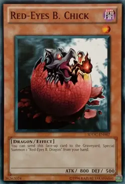 SDDC-EN007 RED-EYES B. CHICK COMMON UNLIMITED EDITION YuGiOh CARD - Image 1