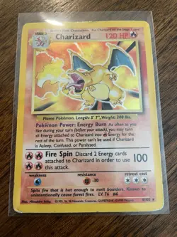 Charizard 4/102 Base Set Unlimited Holo Rare Vintage 1999 WOTC Pokemon HP-DMG - Image 1