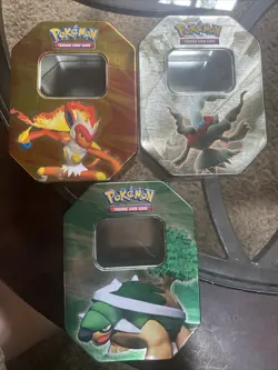 Lot of 3 2007-2008 Empty Pokemon Tins - Image 1