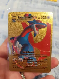 Salamance Vmax Gold Foil Fan Art Vinyl Textured Collector Pokemon Card - Image 1