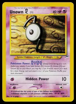 Pokemon Card Neo Destiny Unown [G] 27/105 Rare - Image 1
