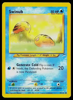 Pokemon Card Neo Destiny Swinub 84/105 Common - Image 1