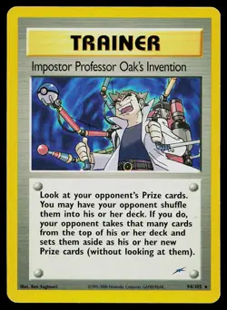 Pokemon Card Neo Destiny Impostor Professor Oak's Invention 94/105 Rare - Image 1