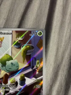 Pokemon TCG Bulbasaur Card StellarCrown Card 143/142 up lift on the back corners - Image 3