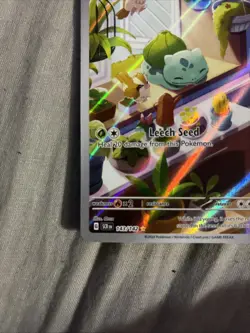 Pokemon TCG Bulbasaur Card StellarCrown Card 143/142 up lift on the back corners - Image 4