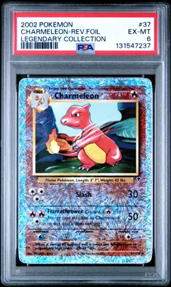 2002 POKEMON LEGENDARY COLLECTION #37 CHARMELEON-REVERSE FOIL PSA 6 - Image 1