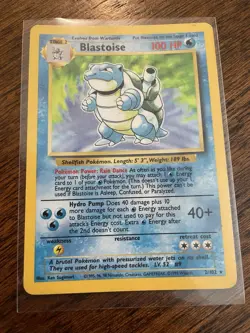 Blastoise 2/102 Base Set Holo WotC Pokemon TCG Rare Original LP - Image 1