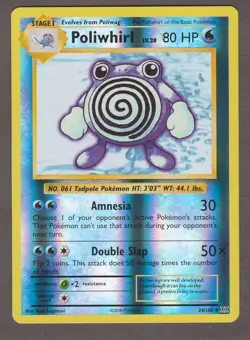 Poliwhirl 24/108 XY Evolutions Reverse Holo Uncommon Water Pokemon Card 2016 NM - Image 1