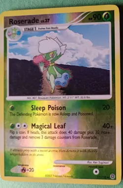 Pokemon - Roserade 17/132 - DP Secret Wonders - Reverse HOLO Rare - 2007 - LP - Image 1