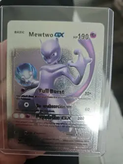 Mewtwo GX Silver Foil Fan Art Premium Textured Collector Pokemon Card Psystrike - Image 1