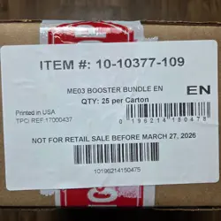 Sealed Perfect Order Booster Bundle Case Pokemon Mega Evolution ME03 - Image 1