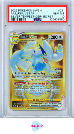LUGIA VSTAR 2022 POKEMON 211 SWSH SILVER TEMPEST-GER-SECRET PSA 10 - Image 1