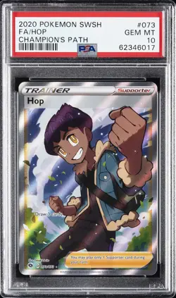 2020 POKEMON SWORD & SHIELD CHAMPION'S PATH #073 FULL ART/HOP PSA 10 - Image 1
