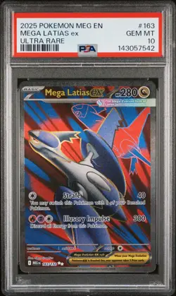2025 POKEMON MEG EN-MEGA EVOLUTION ULTRA RARE #163 MEGA LATIAS EX PSA 10 - Image 1
