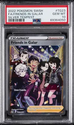 2022 POKEMON SWORD & SHIELD SILVER TEMPEST FULL ART/FRIENDS IN GALAR PSA 10 - Image 1