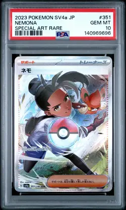 2023 POKEMON JPN SV4A-SHINY TREASURE EX SPECIAL ART RARE #351 NEMONA PSA 10 - Image 1