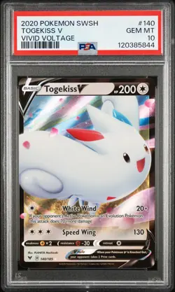 2020 POKEMON SWORD & SHIELD VIVID VOLTAGE #140 TOGEKISS V PSA 10 - Image 1