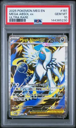 2025 POKEMON MEG EN-MEGA EVOLUTION ULTRA RARE #161 MEGA ABSOL EX PSA 10 - Image 1