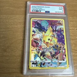 2023 POKEMON SWORD & SHIELD CROWN ZENITH #160 FULL ART/PIKACHU PSA 9 - Image 1