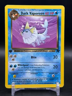 Dark Vaporeon 45/82 Uncommon Team Rocket Pokemon 1st Edition LP - Image 1