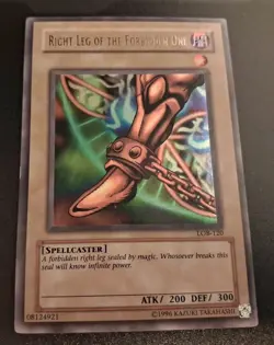 Yu-Gi-Oh Right Leg Of The Forbidden One LOB Unlimited LP - Image 1