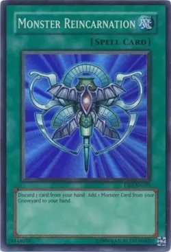 YuGiOh Dark Revelation 3 Super Rare Monster Reincarnation DR3-EN105 - Image 1