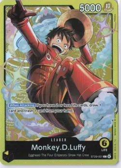 Bandai One Piece CCG Monkey D. Luffy Leader ST29-001 Full Art Foil 5000 Power - Image 1