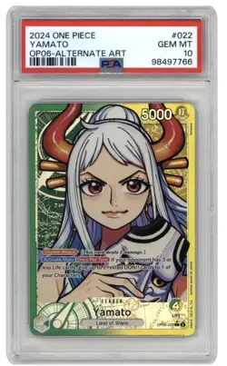 2024 ONE PIECE OP06-WINGS OF THE CAPTAIN ALTERNATE ART #022 YAMATO PSA 10 - Image 1