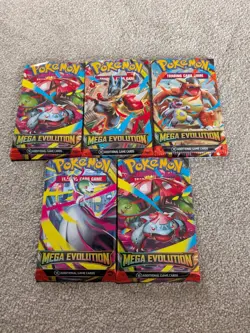 Pokemon Mega Evolution 5 Opened Packs BULK ONLY Pokemon Cards TCG - Image 1