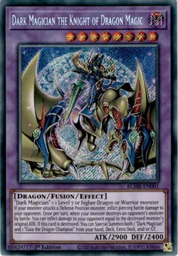 Dark Magician The Knight of Dragon Magic - BLMR-EN001 - Secret Rare 1st Edition - Image 1