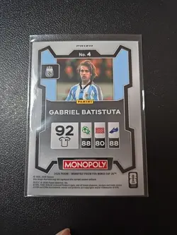 2026 Panini Prizm Monopoly FIFA World Cup #4 Gabriel Batistuta Silver Prizm 7-15 - Image 2