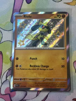Riolu 173/091 Shiny Holo Paldean Fates 2024 Pokemon TCG Card NM English - Image 1