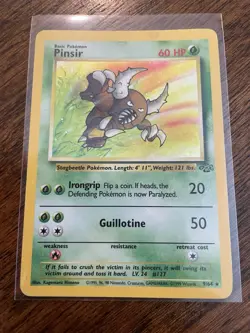 Pinsir 9/64 MP/LP Played Jungle Set 1999 Pokemon Card Holo Rare Holofoil - Image 1