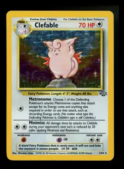 #5 Clefable 1/64 Jungle 1999 Holo Rare WOTC Pokemon Card TCG - Image 1