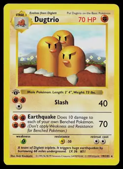 Pokemon Card - Dugtrio 1st Edition Base Set Shadowless 19/102 - Image 1