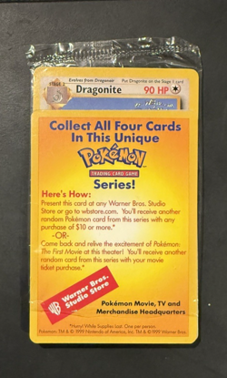 Sealed Dragonite Pokemon The First Movie WB Promo Black Star 1999 Card WOTC New - Image 1