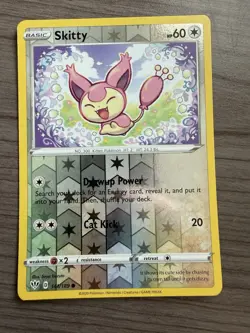 Pokemon TCG Skitty Darkness Ablaze Reverse Holo Common Card 141/189 NM - Image 1
