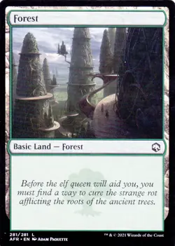4 CARD ADVENTURES IN THE FORGOTTEN REALMS..FOREST..MTG..NRMT NP..BASIC LAND - Image 2