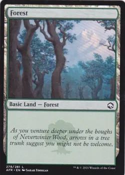 4 CARD ADVENTURES IN THE FORGOTTEN REALMS..FOREST..MTG..NRMT NP..BASIC LAND - Image 3