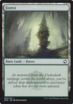 4 CARD ADVENTURES IN THE FORGOTTEN REALMS..FOREST..MTG..NRMT NP..BASIC LAND - Image 4